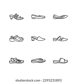 Set Set Schuhe-Icon für Web