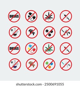 set of forbiding no drugs	
