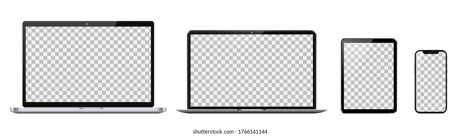 Set of fore technology devices with empty display - for stock