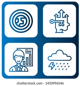 Set of forecast icons such as Atmosphere, Growth, Analyst, Storm , forecast