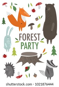 Set of the forest animals