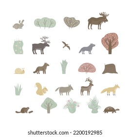 set of forest animals vector illustration