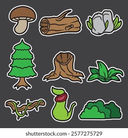 set of forest good for sticker, badge, element design, icon, etc