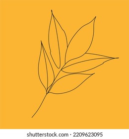 Set of forest leaves from a tree. Plants for the design of postcards. Color illustration on a white background. Autumn leaf.
