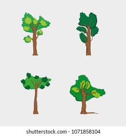 Set of forest trees