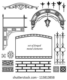Satz geschmiedeter Metallelemente