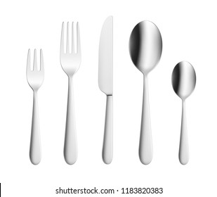 Set of fork, knife and spoon isolated on white. Vector illustration. Ready for your design. EPS10.
