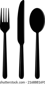 Set of fork, knife and spoon isolated on white. Vector illustration ready for your design.