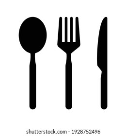 set of fork with spoon and knife. cutlery and food icons. vector illustration.