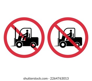 Set of Forklift transport icon, industry vehicle machine symbol, fork truck warehouse vector illustration .