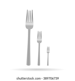 A set of forks, vector