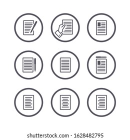 set of form icons in a rounded shape