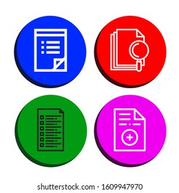 Set of form icons. Such as To do list, File, List, Prescription , form icons
