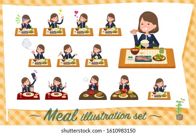 A set of formal fashion women about meals.Japanese and Chinese cuisine, Western style dishes and so on.It's vector art so it's easy to edit.
