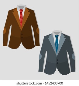 set of formal tuxedo isolated vector illustration 