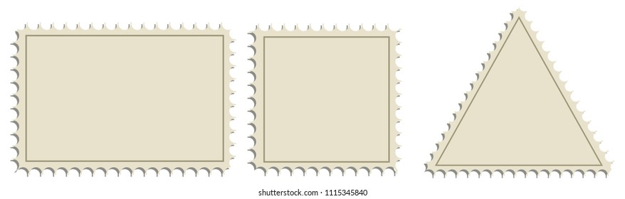 A set of forms for postage stamps. Vector illustration.