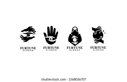 set of fortune teller logo icon design vector illustration