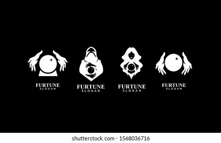 set of fortune teller logo icon design vector illustration