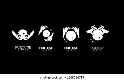 set of fortune teller logo icon design vector illustration