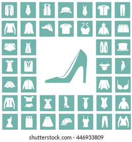 Set of forty clothes icons