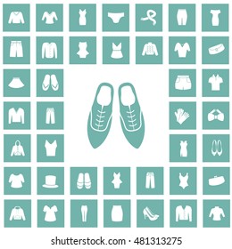 Set of forty clothes icons