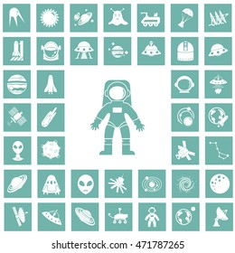 Set of forty cosmos icons