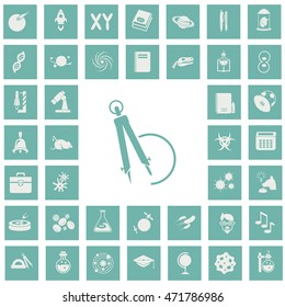 Set of forty education and science icons