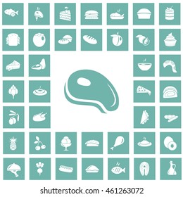 Set of forty food icons