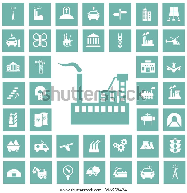 Set of forty\
industry and infrastructure\
icons
