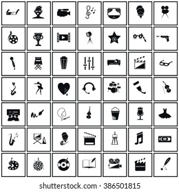 Set of forty nine art and cinema icon