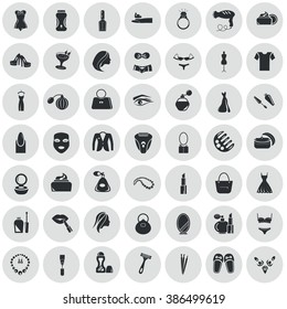 Set of forty nine beauty icons
