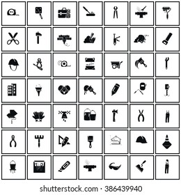 Set of forty nine construction icon