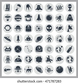 Set of forty nine cosmos icons