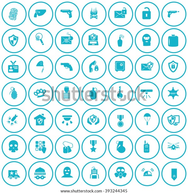 Set of forty nine\
military and police icons