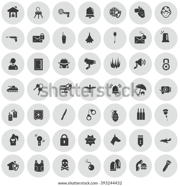 Set of forty nine\
military and police icons