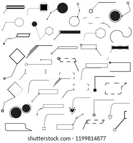 Set of forty simple different black and white pointer vector illustration