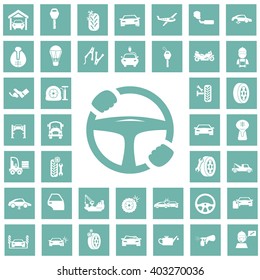 Set of forty transport and car service icons