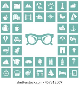 Set of forty travel icons