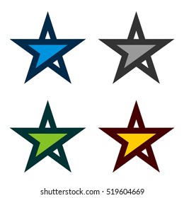 set Forward Arrow Star Logo Template Illustration Design. Vector EPS 10.