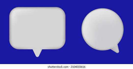 Set of four 3D speech bubble icons, isolated on orange background. 3D Chat icon set. - Shutterstock ID 2104033616