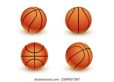 set of four 3d streetball background for championship vector