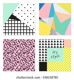Set of four 80's style posters for your decoration