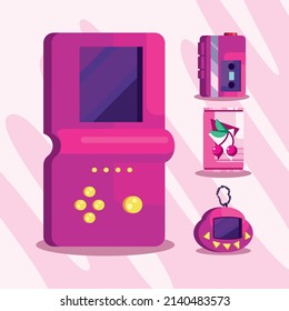 set of four 90s icons