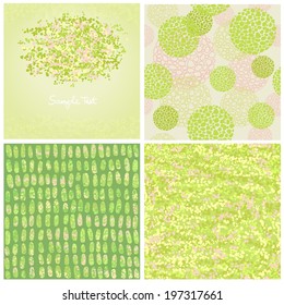set four abstract backgrounds of green color