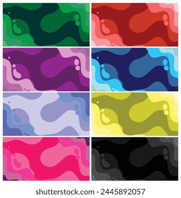 Set of four abstract backgrounds with wavy lines. Vector illustration.