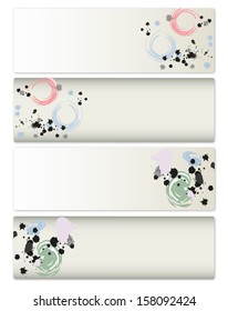 Set of four abstract banners in old-style