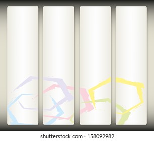 Set of four abstract banners in the same style