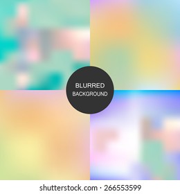 Set of four abstract blur background. Blurred wallpaper design