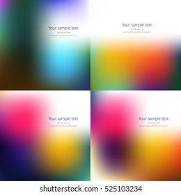 Set of four abstract colorful background with place for your text.