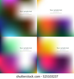 Set of four abstract colorful background with place for your text.